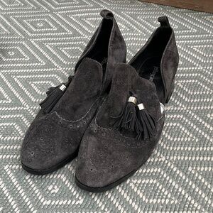 Jeffrey Campbell Black Suede Tassel Loafers